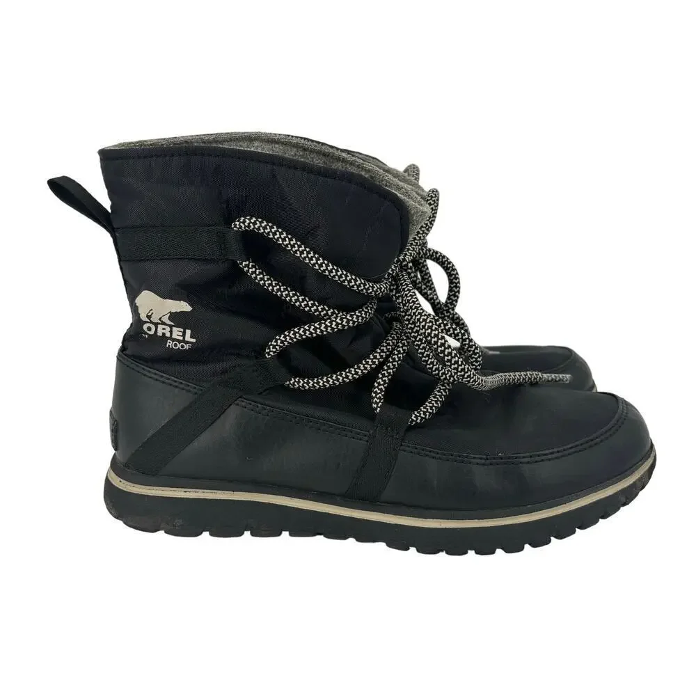 Sorel Boot Size 8 Black Cozy Explorer Waterproof Winter‎ Snow Fleece Lined